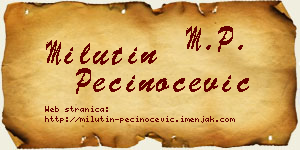 Milutin Pečinoćević vizit kartica